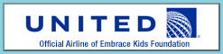 United - Official Airline of Embrace Kids Foundation